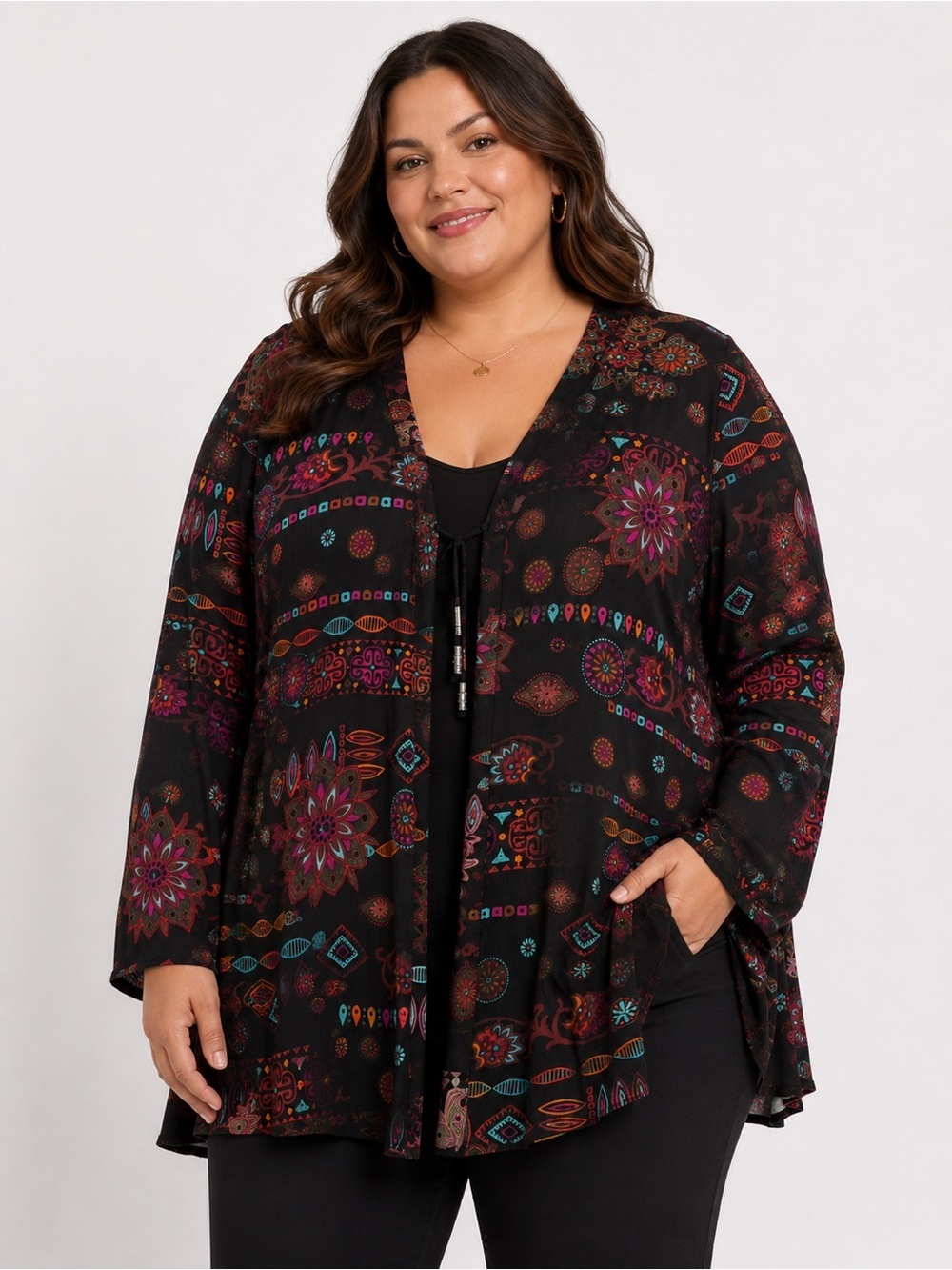 Chico's Black Multicolor Boho Tunic